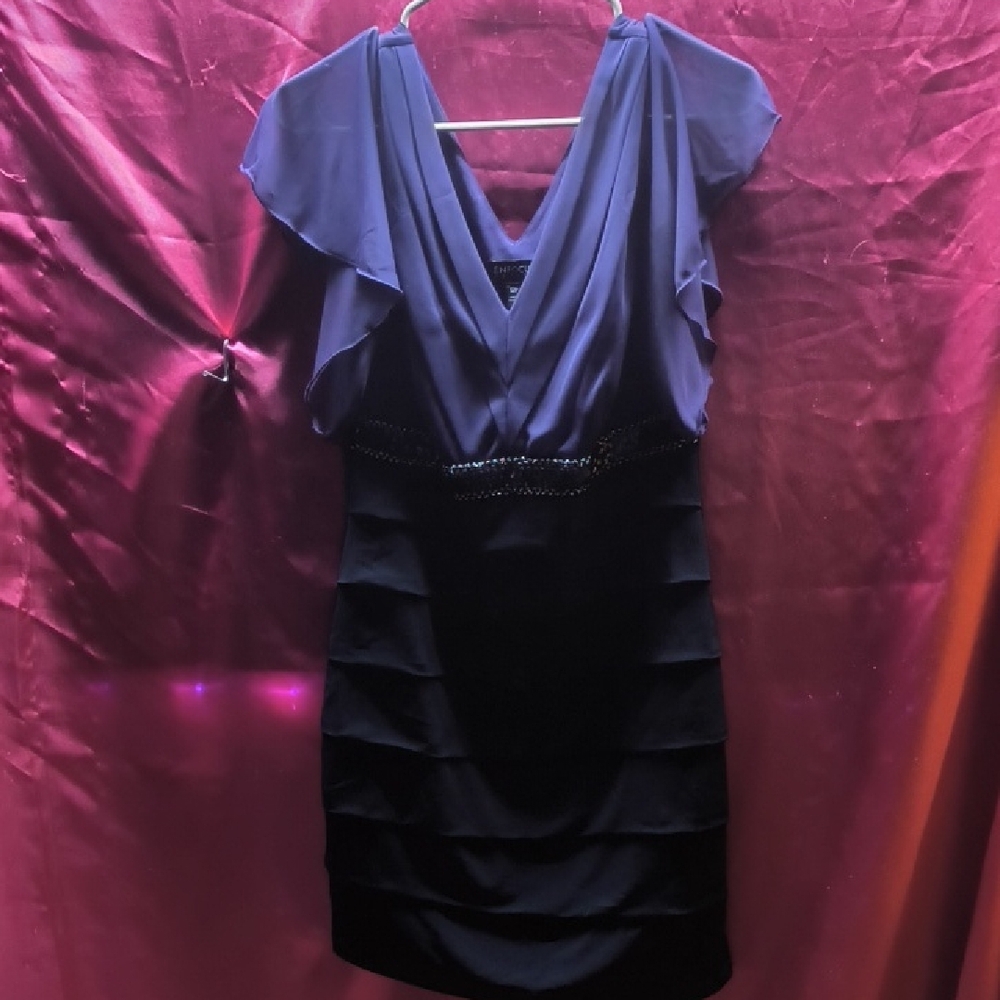 Elegant Purple and Black Women's Dress